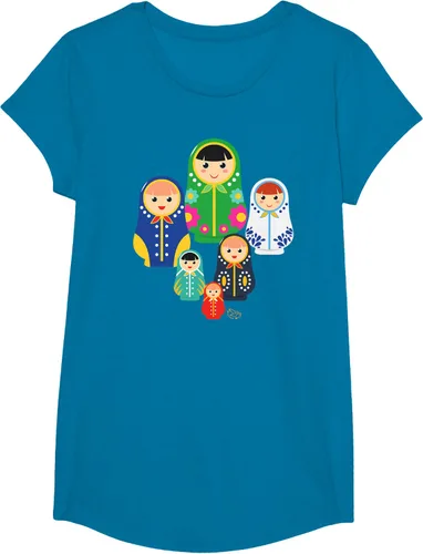 Vista 36 de Matryoshka Russian Nesting Dolls, Rusia - Camiseta de regalo, Azul / Patchwork, S