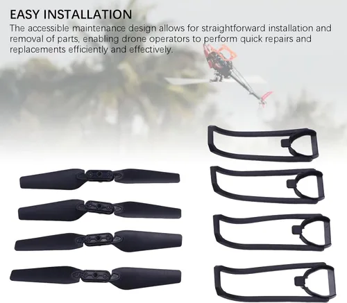 Vista 9 de Pongnas Plegable Quadcopter Piezas de repuesto Drone Hélices Cubiertas protectoras Juego de piezas de repuesto para E88 E99 E100 K3 con cable