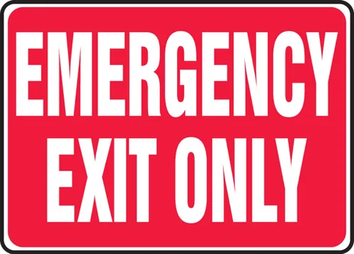 Vista 3 de Accuform Señal de seguridad "Solo salida de emergencia", Accu-Shield™, 7 x 10 pulgadas (MEXT586XP)