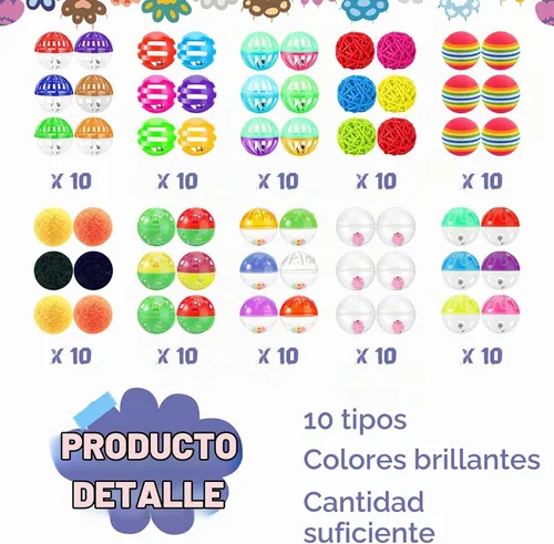 Vista 3 de Hungdao - 100 bolas de plástico arrugado con campana, 100