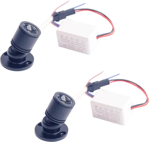 Vista 6 de 2 paquetes de mini focos de 3 W, AC 110V 220V, luces empotradas para techo, para exhibición en vitrina y debajo del gabinete, luz blanco cálido 3000