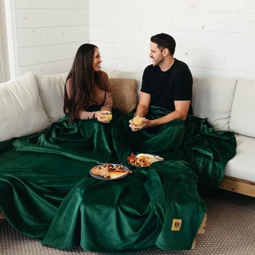 Vista 12 de Big Blanket Co Original Stretch Ballerina - Manta gigante extra grande de 6 x 6 pies, suave, elástica, lavable a máquina, se adapta a toda la familia