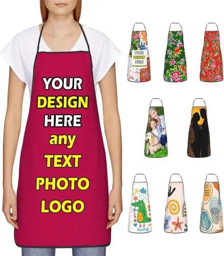 Vista 33 de Delantales impermeables personalizados para diseñar tu propia foto logotipo texto para cocinar hornear 28.3 x 20.4 pulgadas