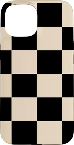 Vista 6 de Black and Beige Classic Checkered Big Checkerboard Pattern Case for iPhone 16