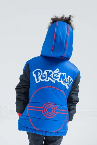 Vista 4 de Pokemon Pikachu - Abrigo de invierno con cremallera para niños pequeños a niños grandes
