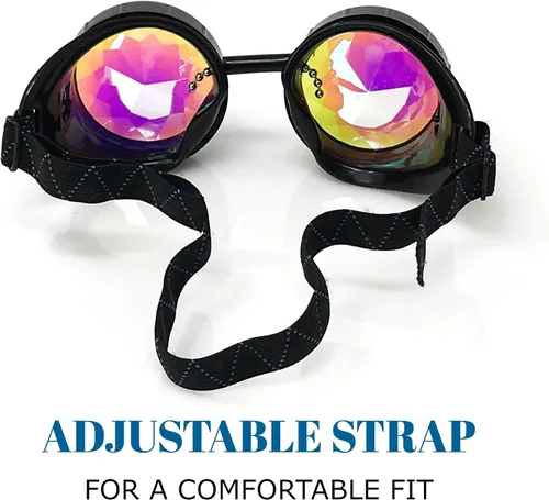Vista 7 de Cyber Goth Punk Steampunk face mask-Reusable Black Cotton-Rave Goggles-Glasses Estilo #1