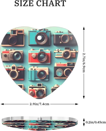 Vista 4 de Retro Cool Camera Collection Print Christmas Ornament 2025, Acrylic Santa Pendant Ornaments for Christmas Tree Decorative Baubles