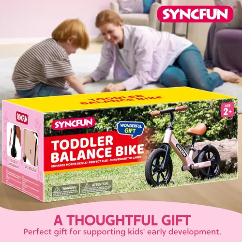 Vista 7 de SYNCFUN Bicicleta de equilibrio para niños pequeños, bicicleta ligera de 12 pulgadas para niños y niñas de 2, 3, 4, 5 años, neumáticos