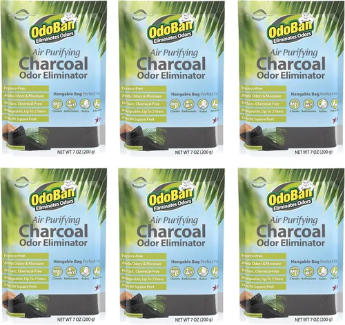 Vista 9 de OdoBan Eliminador de olores natural de carbón purificador de aire, fórmula no tóxica, fabricado en los Estados Unidos, sin fragancia, bolsa de 7.05