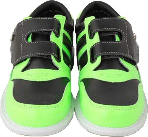 Vista 4 de LIPPAN Zapatos de bolos de cuero para hombre, zapatos de entrenamiento de bolos con hebilla adhesiva mágica antideslizante