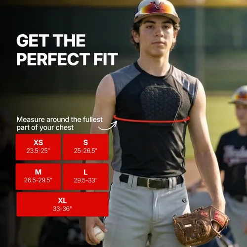 Vista 2 de McDavid HEX Chest Protector Shirt Heart Guard Sternum Compression Padded Shirt for Football, Lacrosse, Softball Rugby - Youth Negro