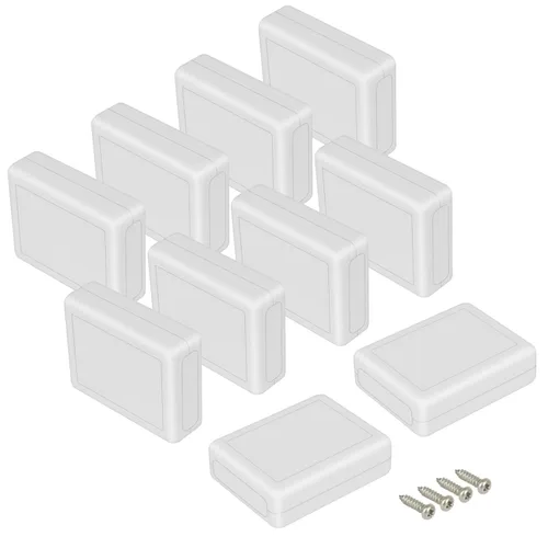 Vista 23 de LeMotech Caja de proyectos 10 piezas de plástico ABS, caja de conexiones eléctricas pequeña para electrónica, color blanco 1,97 x 1,10 x 0,59