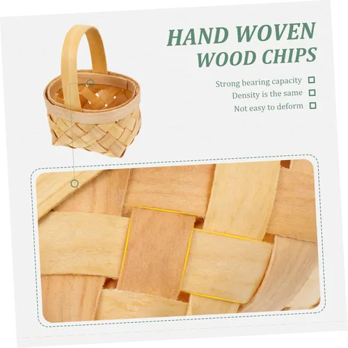 Vista 8 de Zerodeko Cesta de madera estilo 4pcs Little Baskets para almacenamiento de arreglos florales