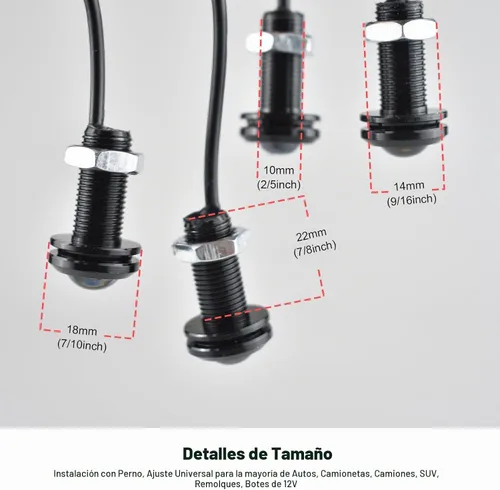 Vista 6 de Boigoo Kit de Luces Marcadoras Universales de 12V para Parrilla Delantera con Lente de Proyector, Montaje con Pernos, Compatible con Parrilla