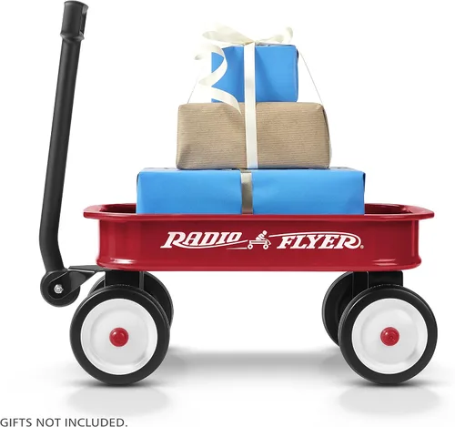 Vista 5 de Radio Flyer Mini vagón rojo clásico para niños, vagón de juguete de 12.5