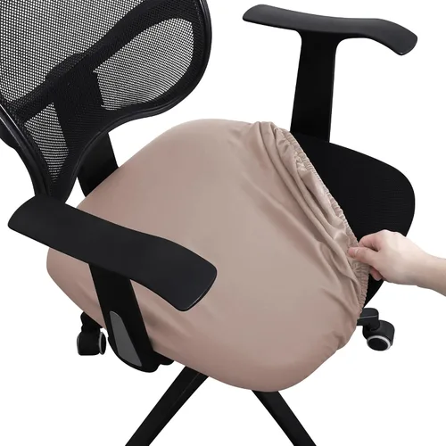 Vista 10 de Shukii Funda impermeable para silla de escritorio de oficina, funda de piel sintética, elástica, giratoria, para silla de computadora, protector