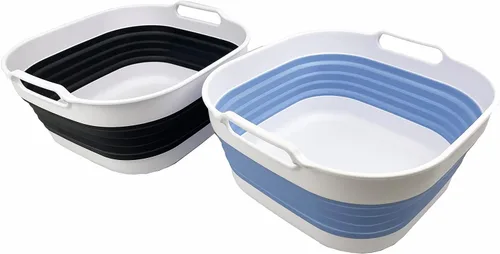 Vista 13 de SAMMART Sartén plegable de 10L (2.64 galones), lavabo plegable, tina portátil para lavar platos, bandeja de almacenamiento de cocina que ahorra