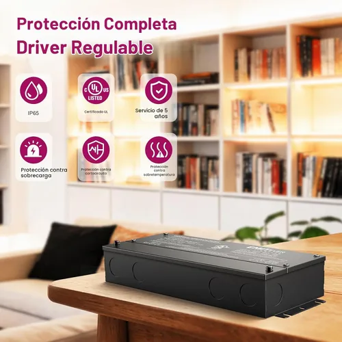 Vista 2 de EMITEVER Controlador LED regulable 5 en 1 de 12 V 150 W, CA 110-277 V a CC