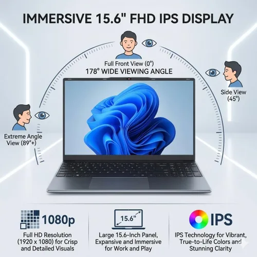 Vista 11 de Portátil de 15,6 pulgadas, Core 8100Y, RAM So-Dimm de 4GB, SSD