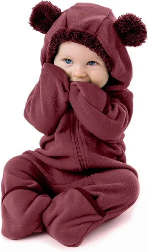 Vista 28 de Enterizo de vellón para bebé, rómper de una sola pieza con capucha para niños, ropa para exteriores, chaqueta infantil