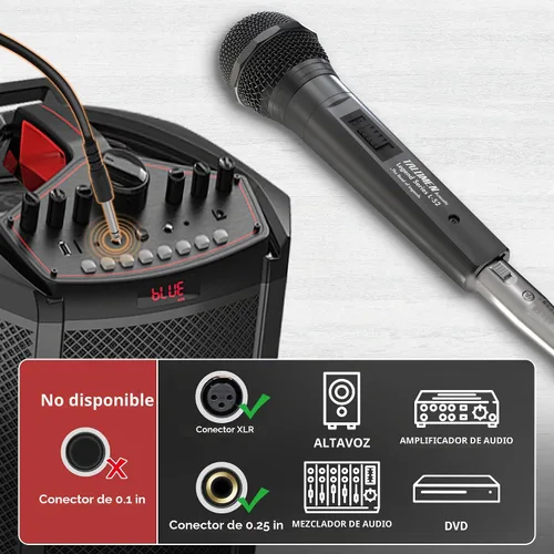 Vista 6 de talomen Micrófono con cable para cantar, hembra de metal, interruptor de encendido/apagado, micrófono dinámico vocal profesional con cable de audio