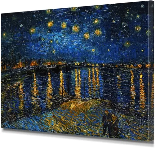 Vista 18 de IPIC - Campo de trigo con cuervos, reproducción artística de Vincent Van Gogh. Lienzo de giclée para decoración del hogar 10#F (20 x 16)
