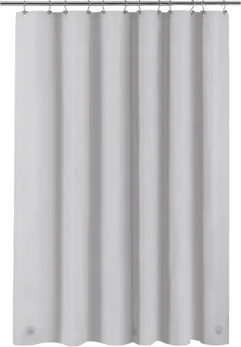 Vista 51 de Barossa Design - Forro de cortina estrecho de PEVA para ducha, con 3 imanes, impermeable, para cabina de baño pequeña, sin PVC, ojales metálicos