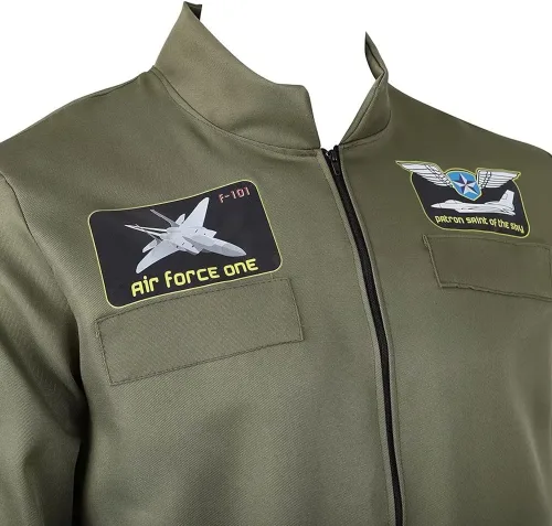 Vista 6 de Jutrisujo Disfraz de astronauta para adultos, traje espacial para hombre, traje espacial explorador, traje de vuelo para cosplay, Halloween