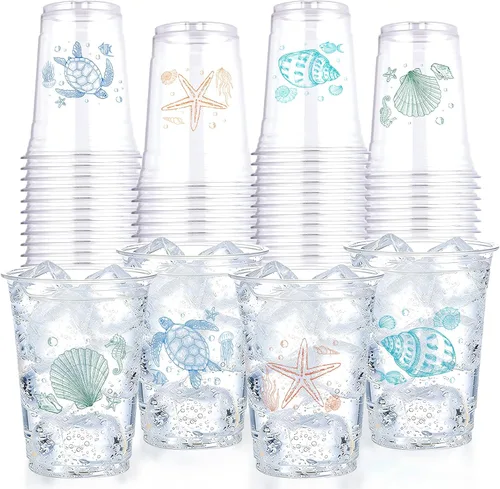 Vista 12 de 100 vasos de plástico para pelotas de golf, 16 onzas, color verde, desechables, vasos de plástico desechables para deportes, cumpleaños, soltero