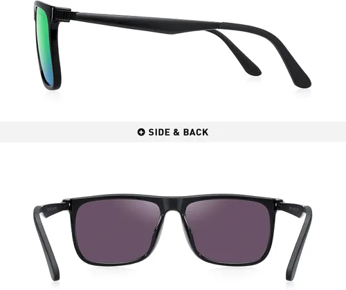 Vista 4 de MERRYS Gafas de sol cuadradas polarizadas para hombre patas de aluminio 100 UV S8250