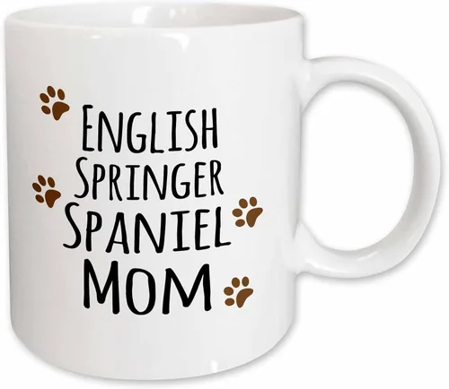 Vista 8 de 3dRose English Springer Spaniel Dog Mom - Taza de 11 onzas, color negro