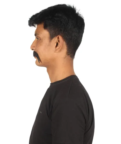 Vista 3 de Cabello humano para hombre, bigote, cosplay, pelo facial.., Negro oscuro