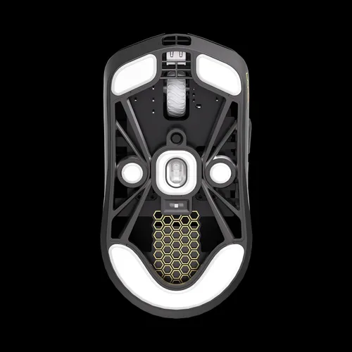 Vista 4 de Lamzu Maya X Ratón Inalámbrico para Juegos, Ultra Ligero 47g, Interruptor Óptico, Máximo 30000 DPI, Simétrico, MCU Nordic 52840, Codificador a Negro