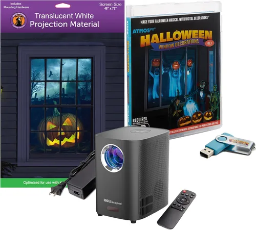 Vista 11 de HoliScapes® Kit de proyector USB - Taller de Santas + proyector + pantalla de proyección de 48 x 72 pulgadas