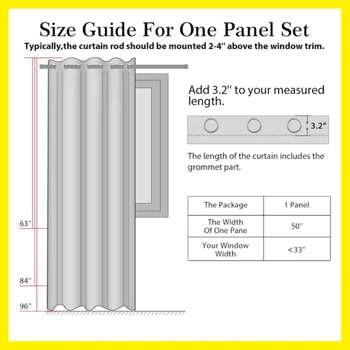 Vista 7 de Cortinas 100 % Blackout Shield para puerta corredera, cortinas extra anchas de 63 pulgadas de largo, cortinas con ojales para puerta de patio, 50 "x