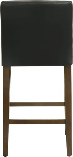 Vista 6 de CHITA Juego de 2 taburetes de bar de altura de mostrador, taburetes de bar tapizados de altura de asiento de 27 pulgadas, cuero sintético en negro