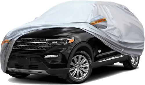 Vista 16 de TUCAREST - Funda de auto completa de 6 capas de alta calidad, diseño de cremallera de carcasa dura, impermeable, resistente a la intemperie
