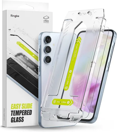 Vista 17 de Ringke Vidrio templado Easy Slide [súper fácil de instalar] compatible con Samsung Galaxy S24 FE, protector de pantalla, compatible con fundas