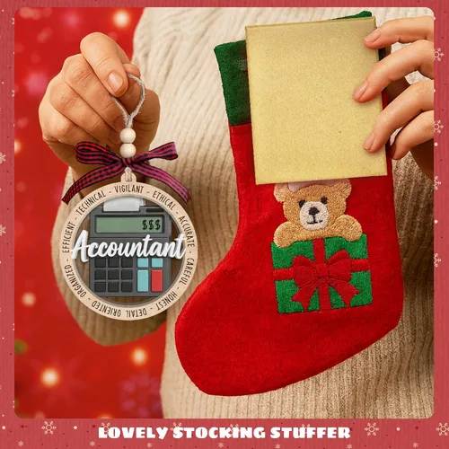 Vista 6 de MAPDTWO Adorno de Navidad de Contador - Regalos de Contabilidad para Mujeres, Hombres, Personal de Oficina, Empleados - Adornos de Navidad