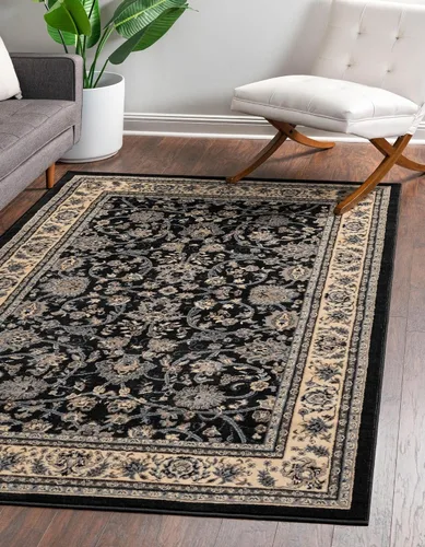 Vista 54 de Unique Loom Sialk Hill Collection - Alfombra de área Washington (6' 1" x 9' Rectángulo Burdeos/Crema)