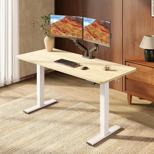 Vista 30 de SANODESK - Escritorio eléctrico ergonómico ajustable de altura grande de 71 Marco extendido blanco/parte superior blanca