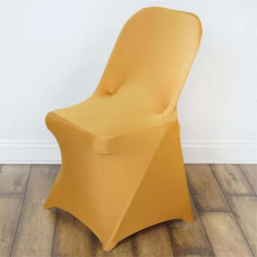Vista 19 de Efavormart - Funda para silla plegable elástica de elastano, ajustable, para cenas, eventos, bodas, fiestas, banquetes, catering, color beige