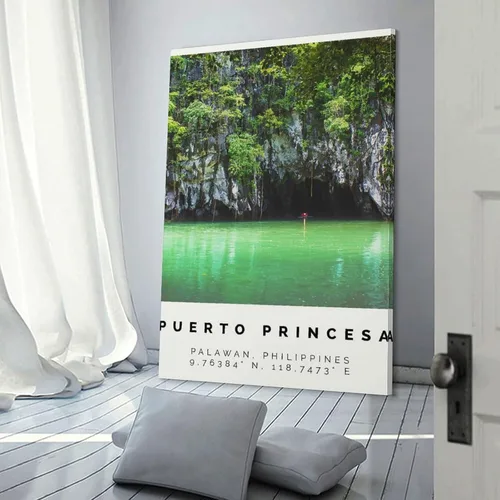 Vista 3 de Póster de Puerto Princesa, impresión colorida, arte de pared de Puerto Princesa, decoración de fotos de Puerto Princesa, póster de arte en lienzo