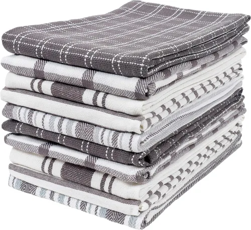 Vista 11 de KAF Home Juego de 10 toallas de cocina planas surtidas, 18 x 28 pulgadas (beige)