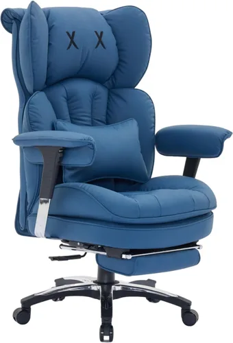 Vista 7 de Efomao Silla de oficina grande y alta con reposapiés, silla de computadora de respaldo alto con reposabrazos ajustables, silla de oficina ejecutiva