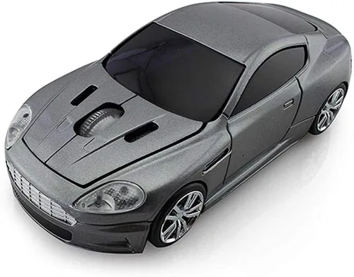Vista 8 de Ratón inalámbrico del coche deportivo Gaming Ratones ópticos Receptor USB portátil 2.4GHz (gris)