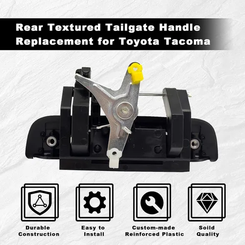 Vista 5 de Manija texturizada para puerta trasera negra para puerta trasera, compatible con camioneta Toyota Tacoma 1995, 1996, 1997, 1998, 1999, 2000, 2001