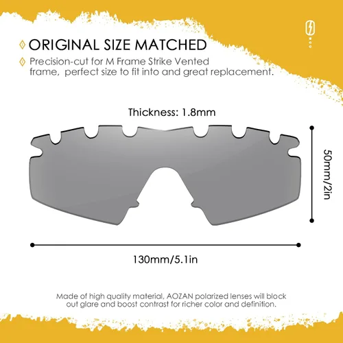 Vista 9 de Lentes de repuesto ANSI Z87.1 para gafas de sol Oakley M Frame Strike ventiladas