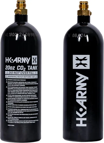 Vista 2 de HK Army 20oz Aluminum CO2 Tank - High Pressure Compressed Air System for Paintball & Airsoft Gear