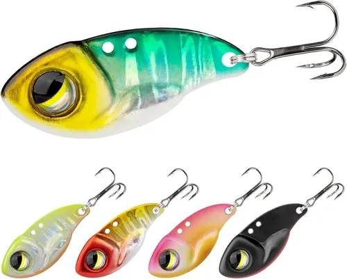 Vista 21 de TRUSCEND Vibespinner Easy Catch Fishing Lures with BKK Hooks, Dual-Blade Spinner Baits with Double Water Disturbance and Reflective for More Bites